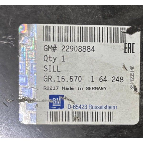 OPEL İNSİGNİA A SOL MARŞPİYEL SACI ORİJİNAL 22908884  SEDAN